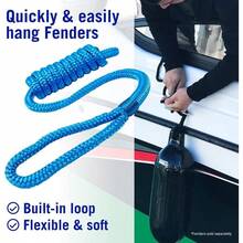 Boat Lines, 3/8 Inch Double Braided Nylon 6 Ft With Loop, 2 Pack, Blue, Buoy, Jet Ski Mooring, Docking Small Boat Bumpers - Sky Blue - View 7