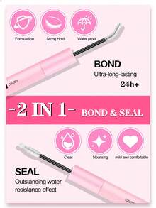 Waloshow Bond And Seal 10ml 單簇假睫毛膠密封劑，2合1簇狀睫毛黏著劑與密封劑，含睫毛刷、睫毛貼敷器、睫毛鑷子、簇狀睫毛膠、睫毛接種工具，防水 - 粉色 - 查看 11
