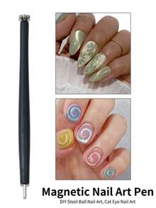 9pcs Cat Eye Nail Art Magnet Tool Set, French Manicure Cat Eye Heart-Shaped Magnet, Cat Eye Magnet Rod, Cat Eye Gel Nail Polish Magnet Tool, Can Create Various Cat Eye Effects Nail Art Supplies - Multicolor - View 5