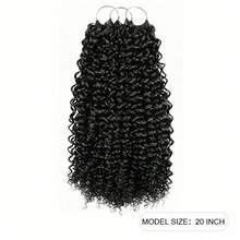 Crochet Human Hair Kinky Curly Pre-Separated Invisble Micro Loop Hair Extensions Seamless And Knotless Feather Crochet Human Hair For Twist Boho Braiding 14-22inch 50g/150g/250g - Natural Black - View 3