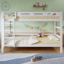 Wooden Bed, Bunk Bed, Kids' Bed, Simple Design - 白色 - 查看 2