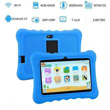 yesido Tablet 7 inci dengan RAM 4GB + ROM 64GB / Prosesor Quad-Core 1.3GHz / Android 13 MTK8321 / Layar IPS HD 1280x800 / Kamera 2MP+5MP / Baterai 4000mAh / WiFi, Kontrol Orang Tua, Edukasi, Game / Bahan ABS + Silikon, Tablet Edukasi - Biru - View 10