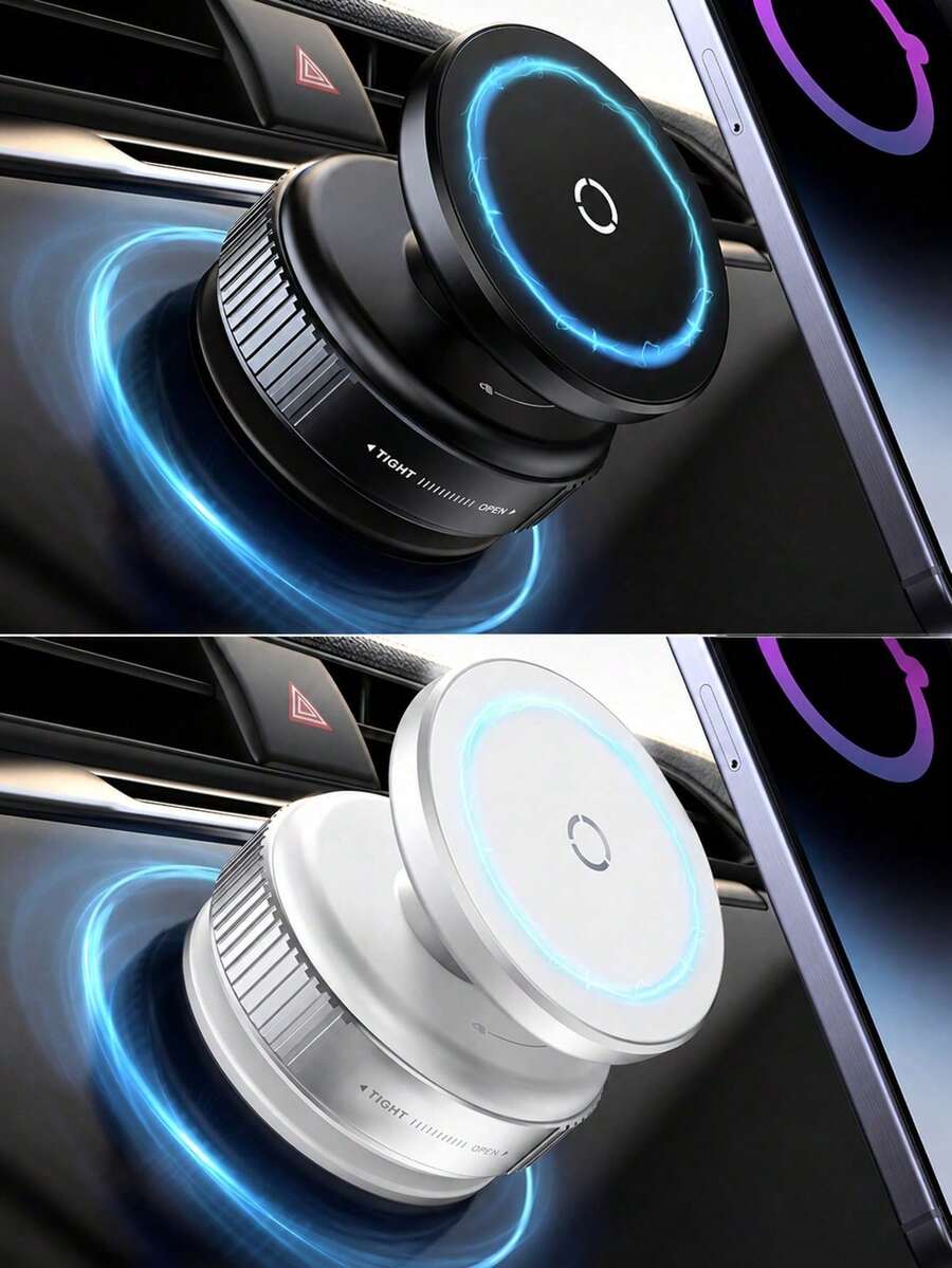 360° Rotating Magnetic Car Phone Holder, Adjustable Vacuum Magnetic Phone Mount, Rotating Vacuum Suction Cup No Glue Needed, Suitable For Car/Gym/Mirror/Smooth Surface Hands-Free Installation, Compatible With All Smartphones