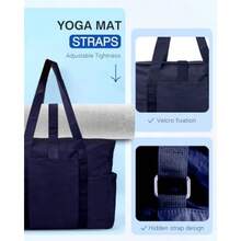 Tote Bag For Women 26L Capacity Travel Purses Work Bag Small Zipper Tote Bag For Travel Nurse Gym Teacher - Navy Blue - View 6