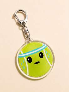 1/6pcs Tennis Acrylic Keychain, Must-Have For Tennis Fans, Tennis Ball Shape, Suitable For Hanging On Tennis Bags, School Backpacks Or Locker Keys - Multi-color 2 - View 6