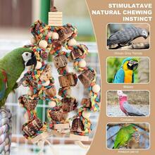 1pc Bird Supplies Pet Supplies Bird Cage Hanging Decor Bird Toy Accessories Bird Training Supplies Colorful Woven Bark Parrot Chewing Hanging String For Medium To Large Parrots African Grey Macaws (Random Color) - A+B - View 9
