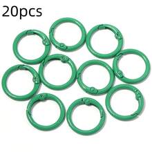 20pcs/Pack Colorful Metal Round Spring Rings 23mm, Dopamine Open Split Rings, Handmade Jewelry Key Chain Clasp DIY Accessories, Bag Buckle Spring Hook Pendant Materials - Spring Ring - View 11