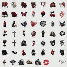 50Pcs Funny Gothic Graffiti Stickers Creative Gothic Stickers Decorative Stickers For Water Bottle, Guitar, Luggage, Phone, Case, Laptop, Skateboard, Gift - Multicolor - View 6