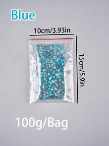 1 Bag/100g Decorative Colorful Shell Beads, Blue Shell Filling Material, Suitable For Silicone Mold Filling, DIY Crafts, Epoxy Resin Molds, Creative Keychains, Jewelry Making - Blue - View 3