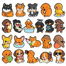 25Pcs Cute Cartoon Dachshund Shoe Charms, Detachable Hole Shoes Decorations, DIY Shoe Buckles, Fashion Accessories For Party Birthday Gift - Multicolor - View 16