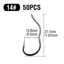 50 Pcs High Carbon Steel Three Arcs Automatic Flipping Fishing Hook Sharp Barbed Fishing Accessories For Carp Grass Carp Catfish - H056 - View 16