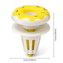 Cute Donut Shaped Plastic Bathroom Sink Stopper, Pop-Up Sink Drain Plug, Press-Type Odor-Proof Stopper - View 4