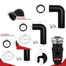 Mr. Scrappy Garbage Disposal Drain Elbow Replacement Kit - Includes 1.5" Elbow, Flange, Gasket, And Two Screws - As Pic - View 1
