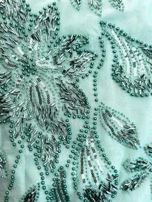 Vestido de cuello halter con cintura anudada y lentejuelas de corte aleatorio UNITHORSE - verde menta - Ver 5