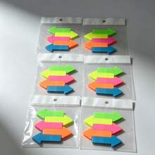 Pestañas de índice fluorescentes de PET con forma de flecha, pegatinas indicadoras de clasificación para estudiantes, etiquetas de notas adhesivas removibles para oficina, reutilizables - Multicolor - Ver 6
