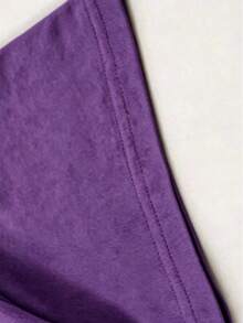 Camiseta con gráfico de gran fan de Jesús -Ajuste holgado- Estilo relajado y fácil, - Morado - Ver 2