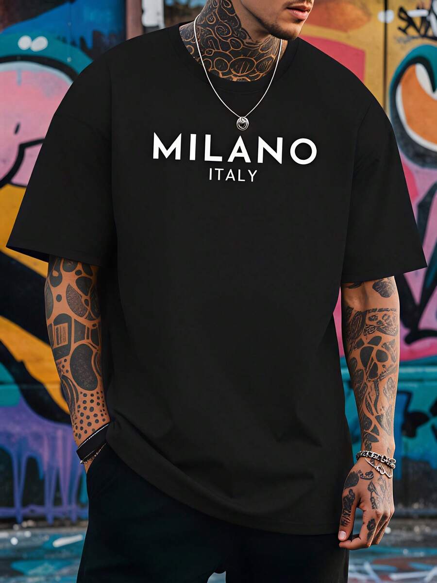 Blusa Mmer con diseño italiano, adecuada para vacaciones en la playa, ropa de ocio & viajes, camisa lavable a máquina con ajuste normal, TALLA GRANDE - Negro - Ver 1