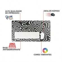 MousePad Grande Estampa Corações Desk Pad 80x30 ou  25x18cm Base Antiderrapante - vintage - Visão 5