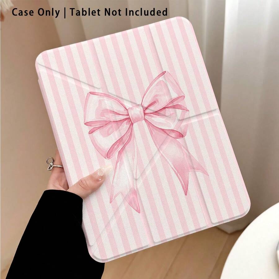 Casing Pelindung Tablet dengan Efek Lukisan Pita Merah Muda, Garis-garis, dan Pola Lainnya, Dilengkapi Stand, Cocok untuk Honor 8/9/10/X8/X8A/X9/X8Pro/X9Pro dan Model Lainnya/ MatePad SE 11 Inci/MatePad 11 Inci/11,5 Inci, MatePad Pro, Apple Generasi ke-10/11 2025 (A16), Galaxy Tab A7/A9 dan Model Populer Lainnya - Gaya 47 - View 1