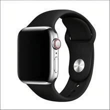 Pulseira Para Relógio Smartwatch Silicone Com Fecho De Metal - Preta - Preto - Visão 2