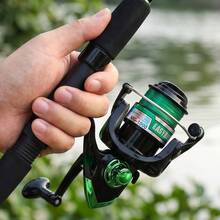 KecchKrezing Deep Green Travel Fishing Rod Set With Full Fishing Tackle Bag, Suitable For Beginners, New Cool Gear For Fishing Enthusiasts - Green - View 3