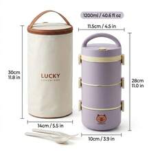 Portable 304 Stainless Steel Thermal Lunch Box, Sealed Leak Proof Bento Box, Dishwasher & Microwave Allowable,Reusable Fruit Salad Food Storage Container, Suitable For Student And Adult Use In School, Office,Picnic, Travel,Back To School - Multicolor - View 22