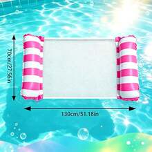 1pc Inflatable Pool Hammock With Mesh - Striped Adult Lounger, Suitable For Vacation, Party And Relaxation, Available In Pink, Green, Blue And Other Colors, Outdoor Hammock, Essential For Beach And Pool, Great For Photography,Must Have - Multicolor - View 11
