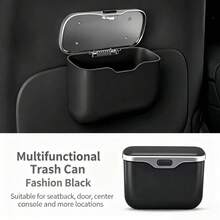 Multifunctional Car Trash Can, Ultra-Fine Fiber Leather, ABS Material, Non-Deforming, Suitable For 99% Of Car Models, Dry And Wet Use, Space-Saving, Non-Destructive Installation, Automatic Storage, Travel Essential, Minimalist Trash Can - Multicolor - View 9