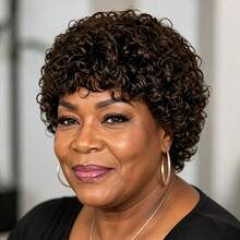 AMECIRE Pixie Cut Wig Curly Wig Brown Wig Human Hair Wigs Wigs Human Hair Put On And Go Human Hair Wigs Fluffy Shape Suitable For Everyday Wear - S4 - View 3