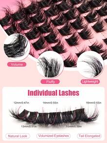 Asiteo 140pcs D Curl Cluster False Eyelashes, Fluffy Soft Comfortable Natural Look, Single Cluster False Eyelashes, 12-16mm Mixed Length, Free To Mix And Match, Suitable For Beginners Home Use - D - View 5