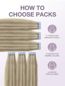20 piezas de extensiones de cabello con cinta adhesiva, cabello humano real, 14-22 pulgadas, cinta adhesiva indolora de doble cara, extensiones de cabello con cinta adhesiva invisibles, rectas, adecuadas para fiestas, disfraces de Halloween - S18/613 - Ver 7