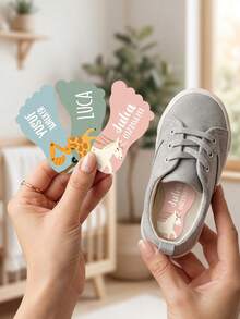 Custom Shoe Labels With Cute Giraffe Design, Personalized Text. 2/12/24/48Pcs Available, Ideal For Marking Children's Shoes For School Use. - Multicolor - View 6