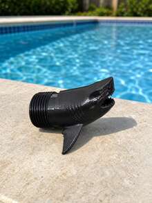 1pc/Set 3/4" Adjustable Spray Flow, Easy Install ABS Shark Head Pool Fountain, Summer Blue/White/Black Shark Shaped Pool Waterfall Nozzle, For Intex Drain, Above Ground Pool, Backyard, Garden, Spa And Outdoor Summer Decoration - Multiple Colors - View 7