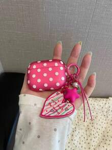 Casing Pelindung Silikon Lembut Semi-Transparan Motif Polka Dot Fuchsia Matte Dopamine untuk AirPods Generasi ke-4, Apple Pro Generasi ke-3 Bluetooth 1/2/3, Pro 2, Pro 3, 5 - MultiWarna - View 3