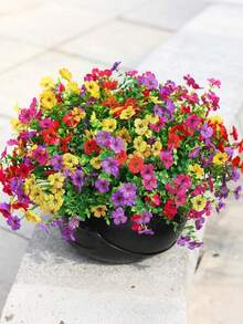 8/6/4/1 Bundles künstliche Blumen für Innen- und Außenbereich, künstliche Blumenpflanzen, für Innen- und Außenbereich, Garten, Veranda, Blumenkasten, Zuhause, Hochzeit, Landhausdekor, künstliche Blumen für Außenbereich, UV-beständige künstliche Kunststoffblumen, künstliche Pflanzen zur Dekoration, hängende P - Verschiedenfarbig - Übersicht 8