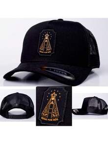 Boné Nossa Senhora De Aparecida Aba Curva Ajustável Trucker Bordado Boné de telinha - preto aparecida 02 - Visão 1