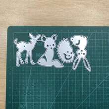 4款銀色可愛動物金屬切割模具，適用DIY紙藝手工、剪貼簿裝飾、兔子模切、卡片製作、剪貼簿 - DX317 - 查看 4