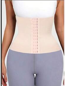 Women's Waist Shaping Compression Bodysuit With Belly Support Belt: A Snug, Sport-Style Abdominal Control Garment With Extended Torso Shaping - Color - View 6