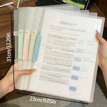Transparent A4 Size Rotating Side-Opening Folder, Morandi Color Waterproof File Organizer Clip, Durable PP Material, Essential For Students And Professionals, Suitable For School, Office, Paper Storage, Stationery, Office Supplies, Desktop Storage, Back To School Season - Multicolor - View 6