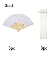3/15/30pcs Set Of Elegant White Folding Fans, Includes Thank You Tags And Gift Bags, Bridal Bamboo Hand Fans, Perfect For Bridesmaid Gifts And Wedding Decor, Ideal For Parties And Events, Wonderful Summer Accessory - Multicolor - View 16