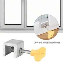 1 pieza/4 piezas Cerradura deslizante ajustable para ventana, material de aleación de aluminio, con llave, limitador de posición de ventana, adecuado para puertas y ventanas deslizantes horizontales - multicolor - Ver 4