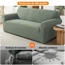 MRustc Fundas para Sillones de Sala para 1/2/3 Plazas,Cubre Sillón Elástico para Todo el Año,Cobertura Completa,Tela Suave,Repelente al Agua,Antideslizante,Renueva y Protege tus Muebles,Envío Local-Olivo - Verde Oliva - Ver 4