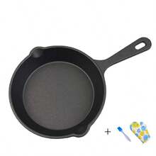 1pc Pre-Seasoned Cast Iron Skillet With Drip Hole, Suitable For Indoor And Outdoor Cooking - Cookware For Oven And Grill: Pancake Pan, Frying Pan, Wok, Cast Iron Flat Pan - Multicolor - View 22