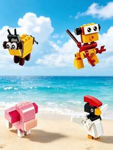 Youleli 24pcs Kids Animal Building Blocks Puzzle Toy, DIY Early Education Assembly Game Toy, Ideal Holiday Gift For Boys And Girls - Multicolor - View 8