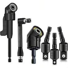 Set Aksesori Mata Bor Sudut Kanan, Termasuk 3 buah Adaptor Soket Putar 360° Ukuran 1/4" dan 3/8" untuk Kekuatan Benturan, 2 buah Adaptor Bor Sudut Kanan 105° dengan Tangkai Heksagonal, dan Mata Bor Sudut Kanan 90°. - Berbagai gaya - View 1