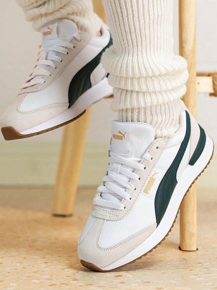 PUMA R78 Wind Nylon Fashionable Versatile Non-Slip Wear-Resistant Low-Top Casual Shoes Unisex White Green - White Green - View 1