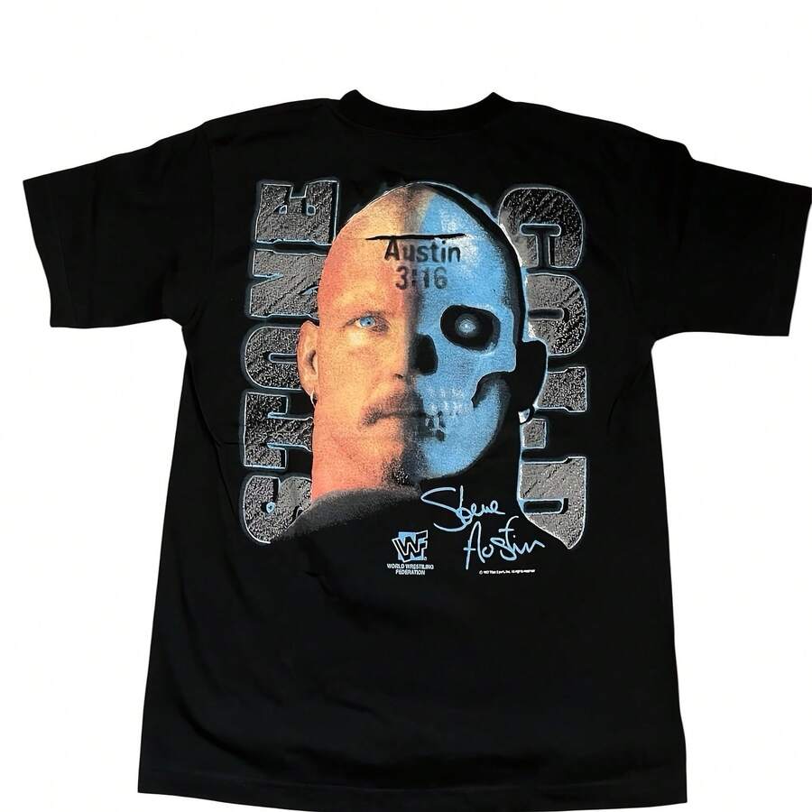 VTG WWFs Stone Cold Steve Austin Other Side Jackass! T Shirt Sz S Black 90s USA - 款式 - 查看 1