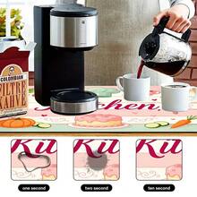 1 pieza Tapete absorbente para secar platos, tapete para cafetera, patrón de tema de cocina rosa lindo, protector de mesa antideslizante recortable, tapete decorativo de estilo pan, pastel y zanahoria, decoración de cocina - XYLSD701 - Ver 10