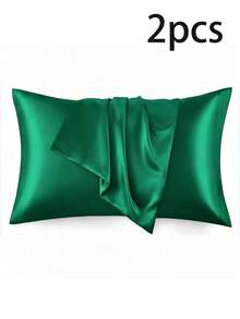 2pcs/1pc Luxurious Silky Soft Pillowcase - Breathable Skin -Friendy Cool Fel Solid Color With Envelope Closure- Machine Washable Bedding Washed Silk Pllowcase Sing Cushion Cover For Bedroom Decor Bedding Bed Accessories - Multicolor - View 19