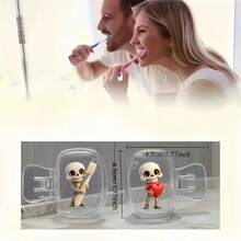 2pcs Portable Toothbrush Holders, Featuring "Hand-Holding Toothbrush Skeleton Hand" Design, Suitable For Home And Travel Use. Comes With Protective Covers For Easy Storage And Organization. An Ideal Choice For Home And Travel, A Stylish And Durable Oral Care Accessory. - A - View 8